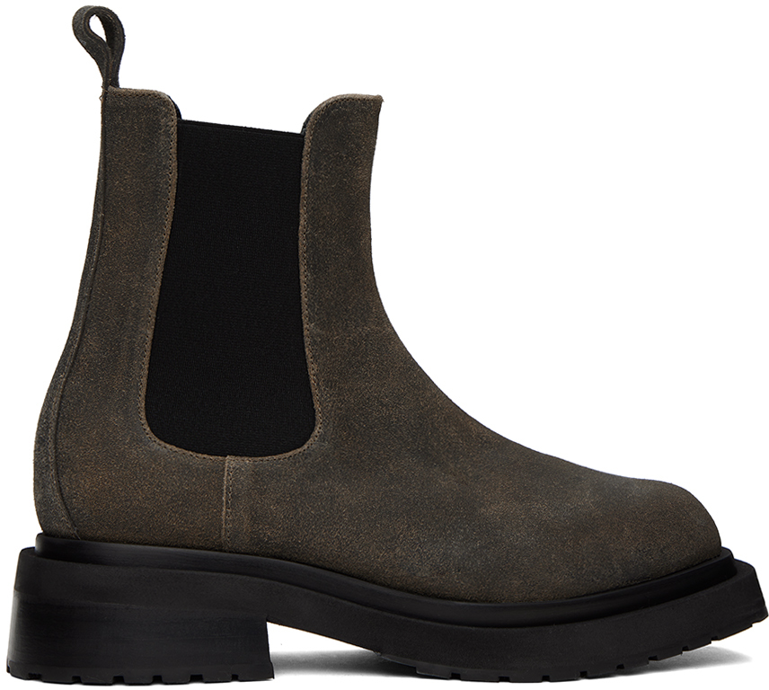 Eckhaus Latta Gray Mike Chelsea Boots In Grey