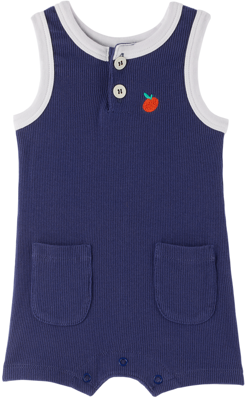 Bobo Choses Baby Navy Tomato Jumpsuit In Navy Blue