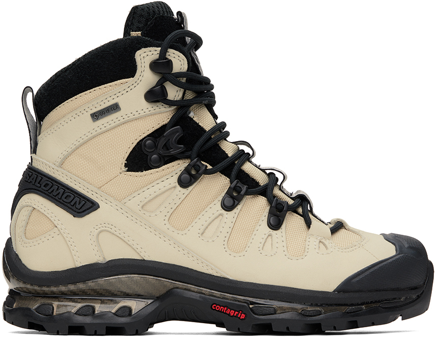 Salomon Quest Gtx Advanced Gore-tex And Leather Boots In Bleached Sand/black/