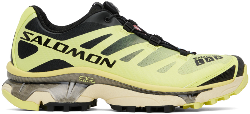 Shop Salomon Yellow & Black Xt-4 Og Sneakers In Sunny Lime/black/tra