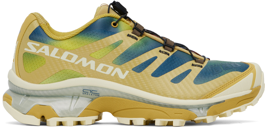 Shop Salomon Yellow & Blue Xt-4 Og Aurora Borealis Sneakers In Southern Moss/transp