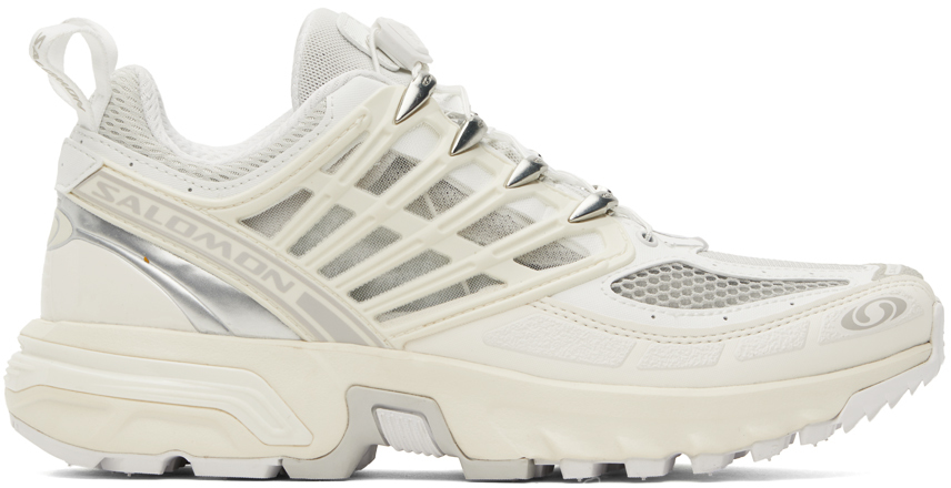 Shop Salomon White & Silver Acs Pro Sneakers In White/vanilla/lunar