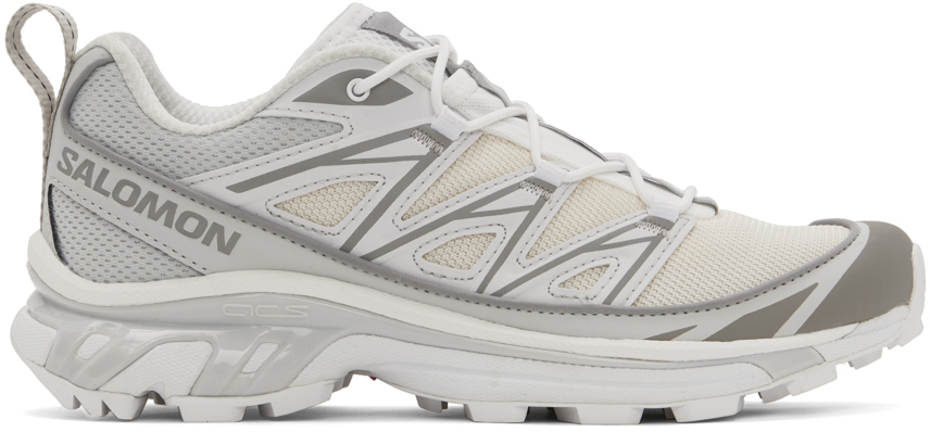 Shop Salomon White & Gray Xt-6 Expanse Sneakers In Vanilla Ice/white/al