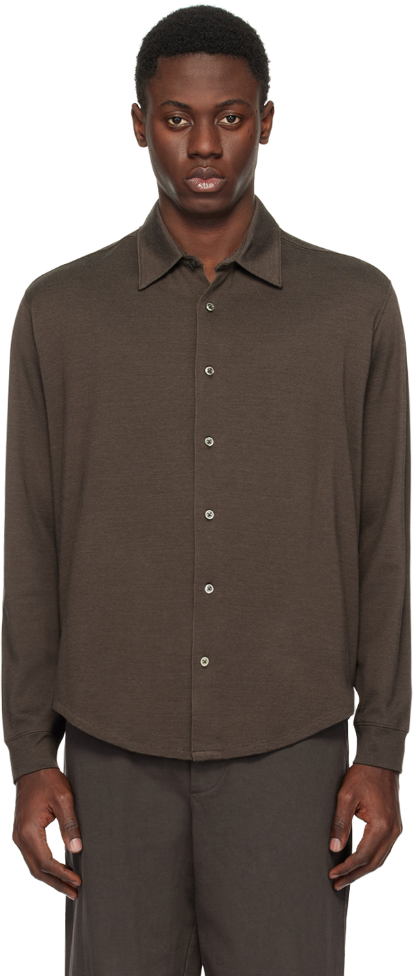 Brown Button-Down Shirt