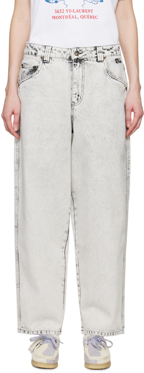 Dime White Baggy Jeans In Smoke White