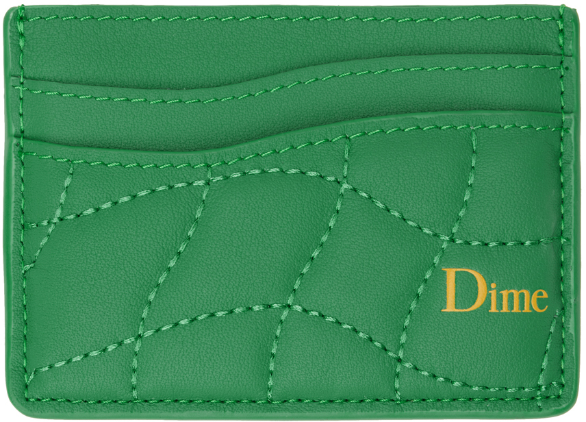 Dior Logo Leather Wallet in Green for Men