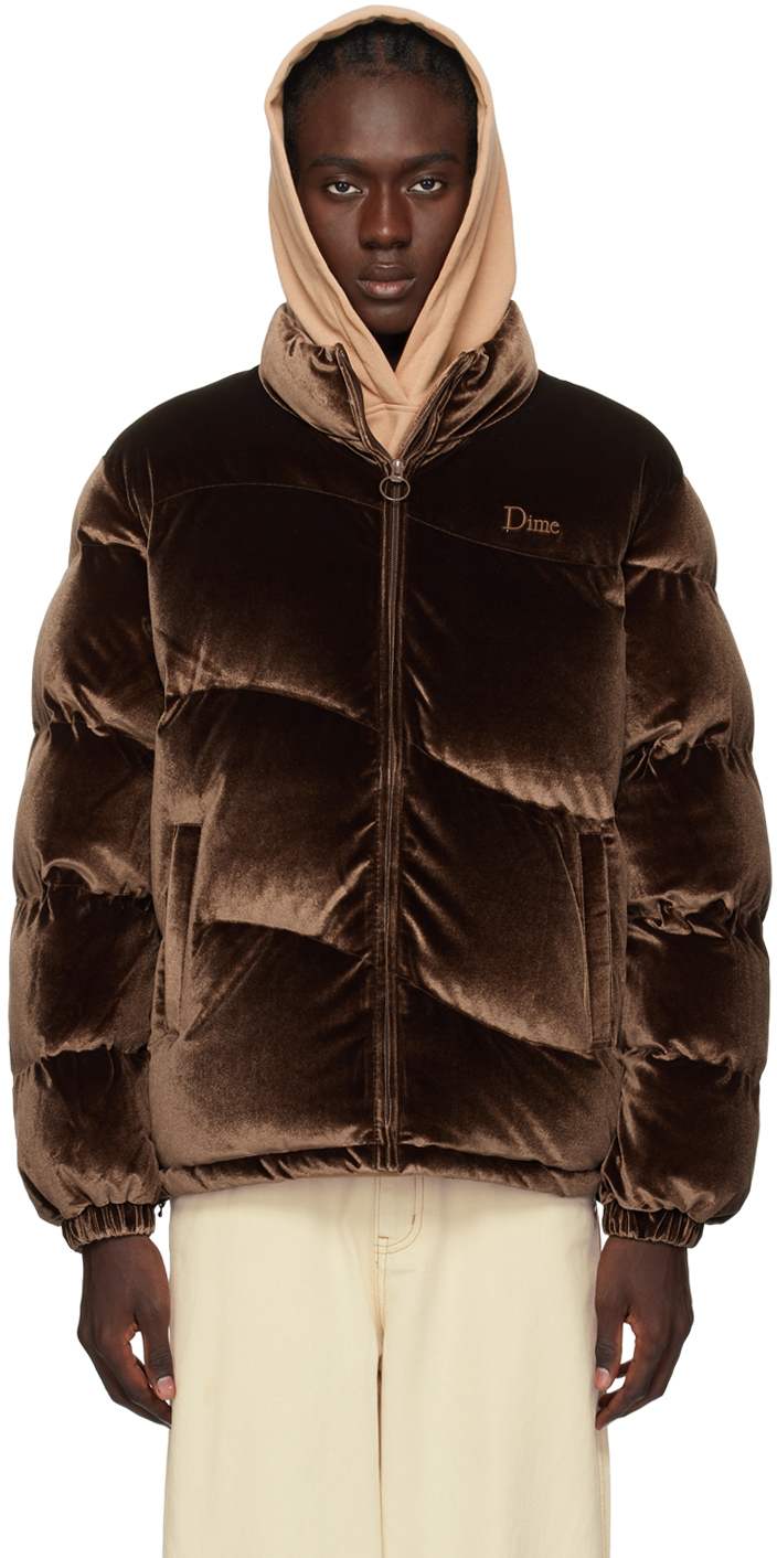Dime: Brown Quilted Puffer Jacket | SSENSE