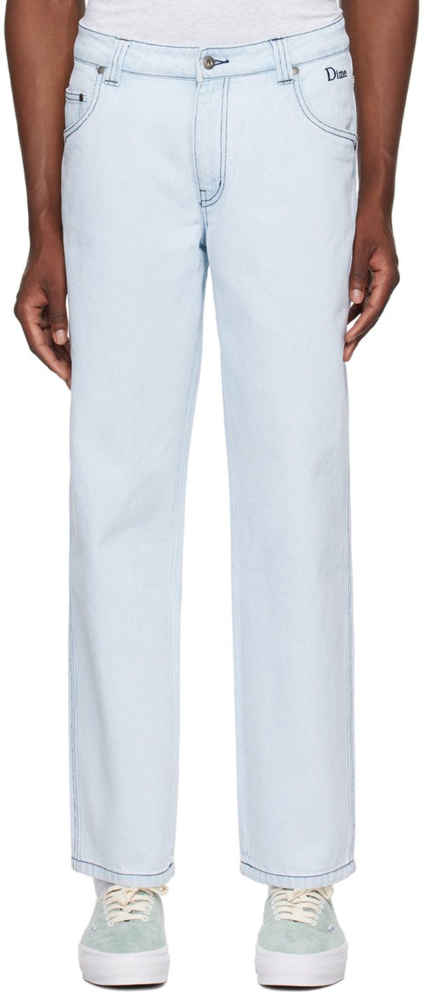 Shop Dime Blue Classic Relaxed Jeans In Faded Blue