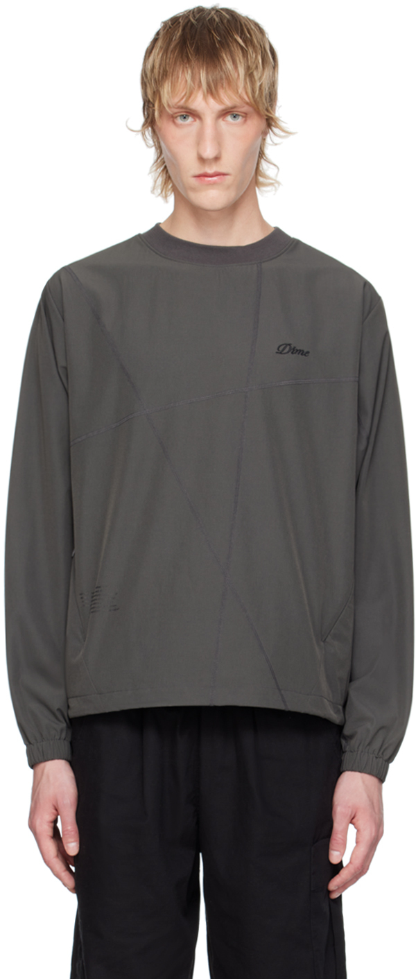 Shop Dime Gray Tech Sweatshirt In Charcoal