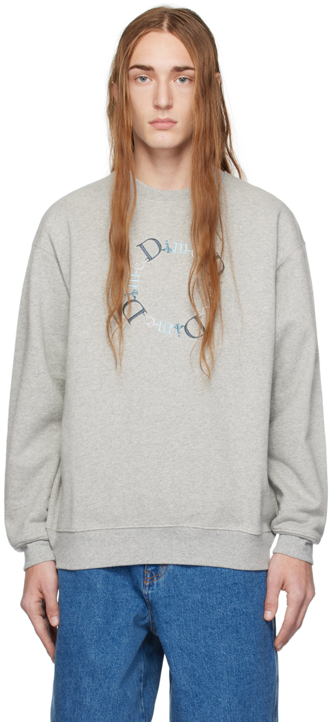 Dime Classic Bff Logo-embroidered Cotton-jersey Sweatshirt In Grey