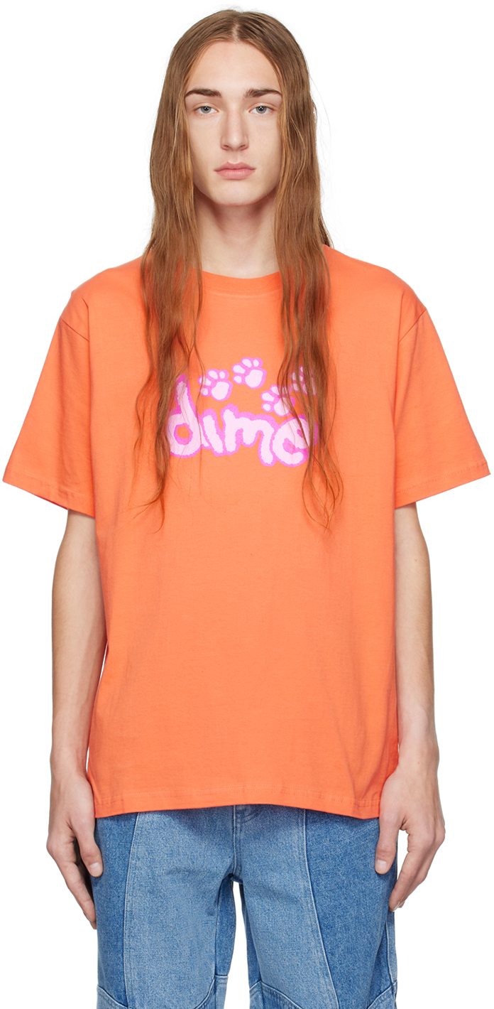 Dime Orange Pawz T-shirt In Coral Red