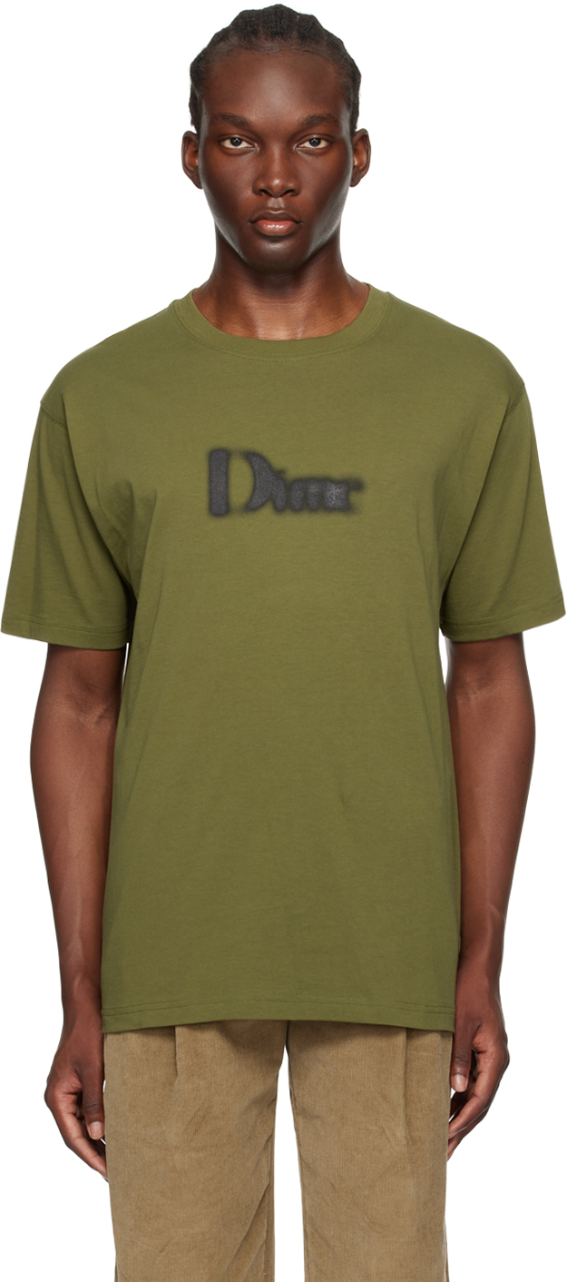 Dime Khaki Classic Blurry T-shirt In Dark Olive