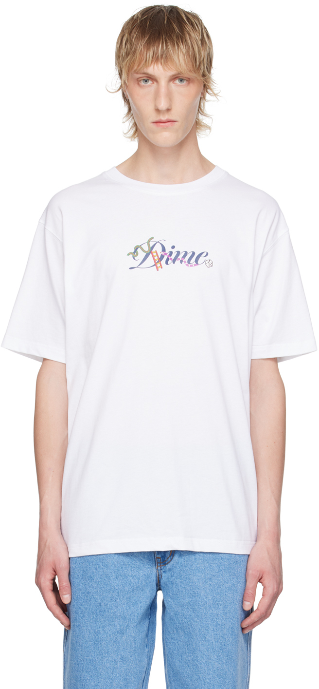 Shop Dime White Cursive Snake T-shirt