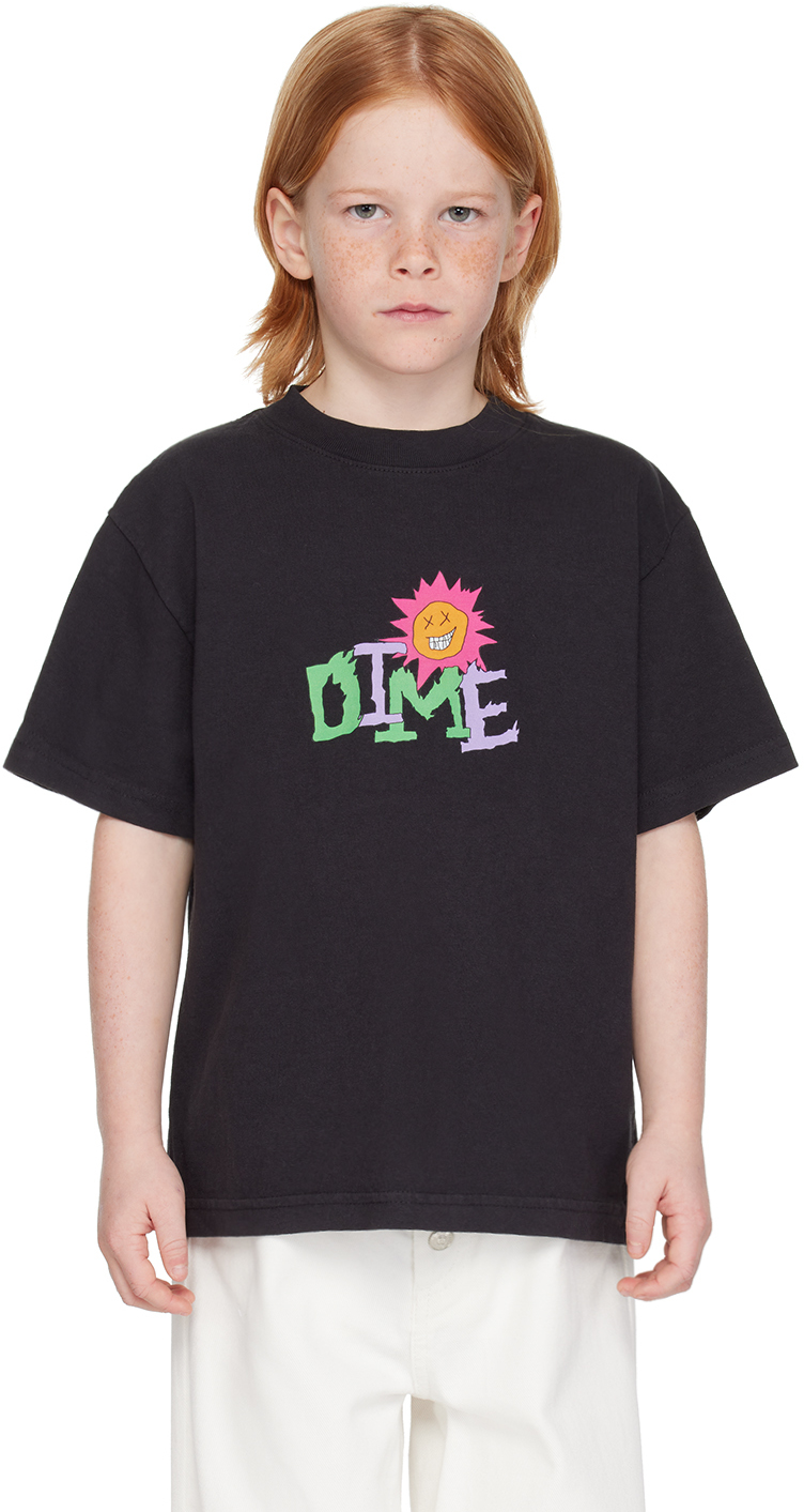 Dime Kids Black Sunny T-shirt In Off Black