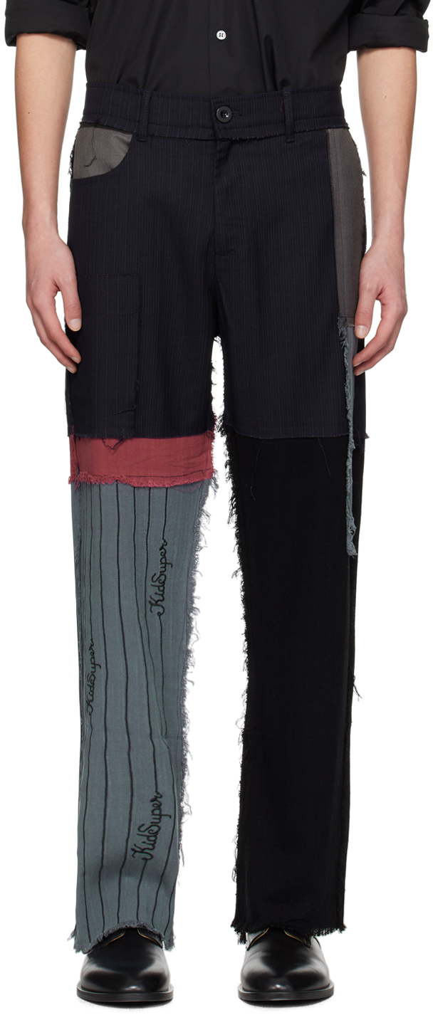 Navy & Blue Patchwork Trousers