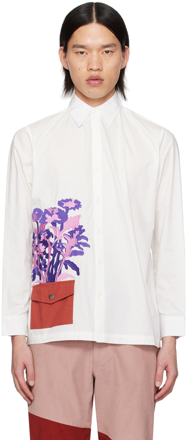 White Flower Pot Shirt