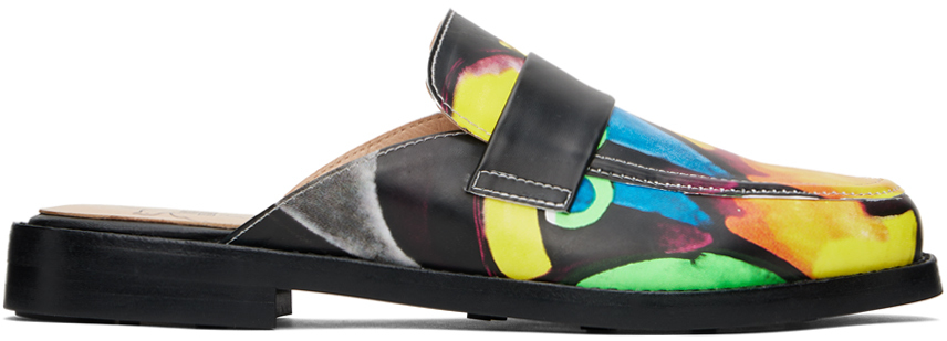 Multicolor Bauhaus Face Slip-on Loafers
