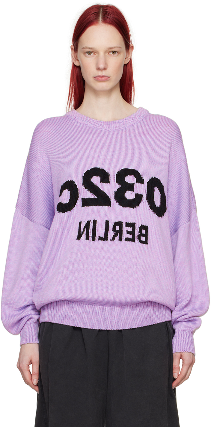 Shop 032c Purple Selfie Sweater In Washed Lilac