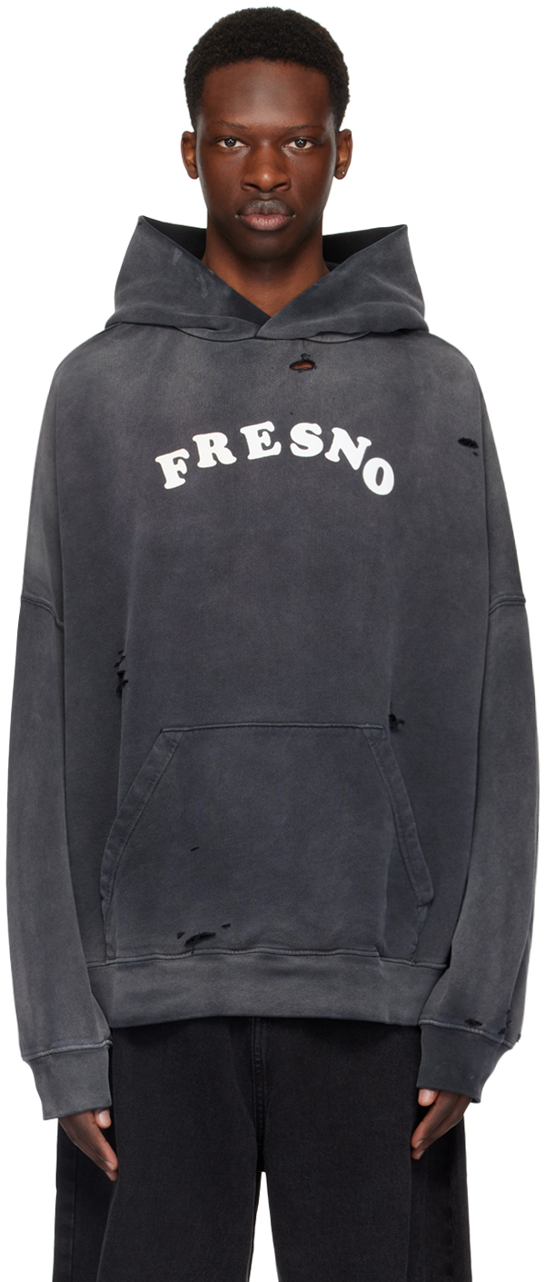 Willy Chavarria Gray 'fresno' Hoodie In Black