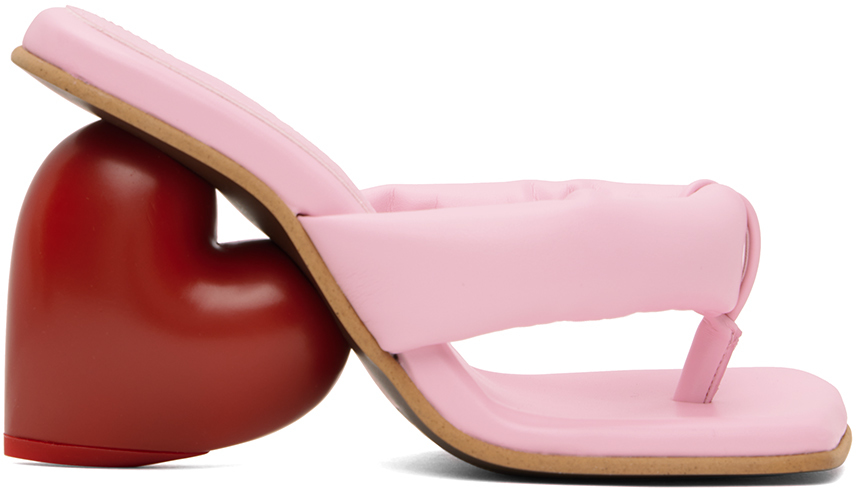Yume Yume Pink & Red Love Mules In Candy / Red