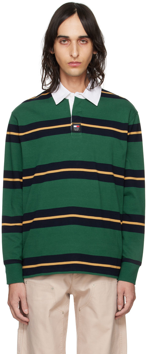 Green Rugby Stripe Polo