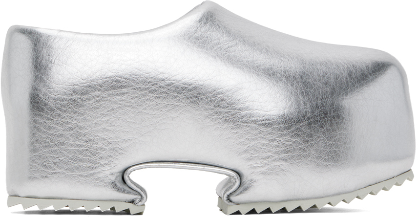 Yume Yume Silver Clog Slip-on Loafers In Metallic