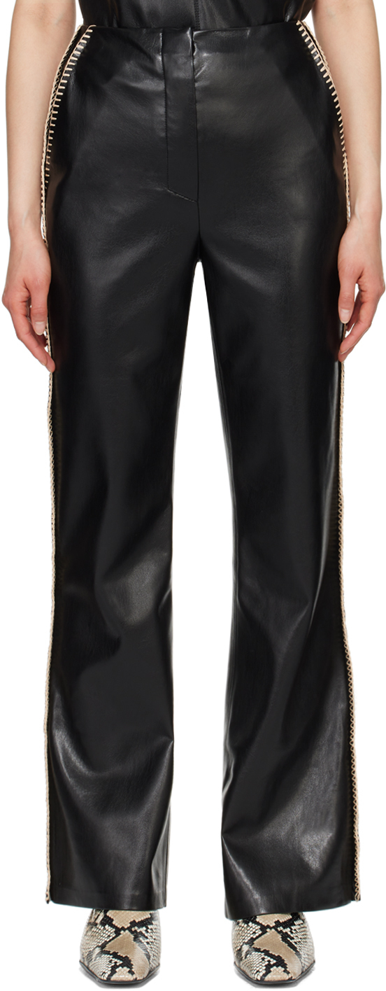 Shop Nanushka Black Manola Vegan Leather Pants