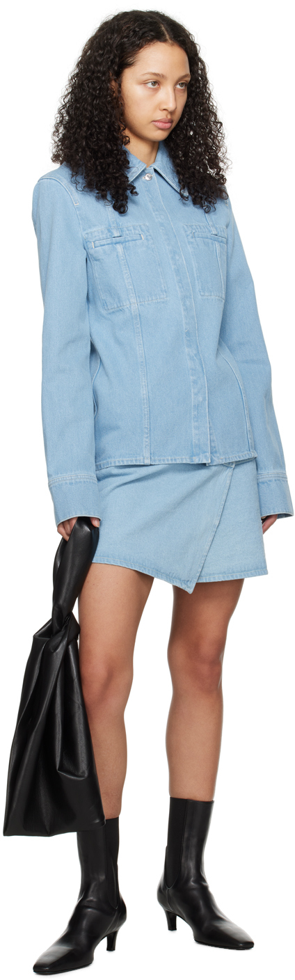 NANUSHKA BLUE CASNA DENIM MINISKIRT 