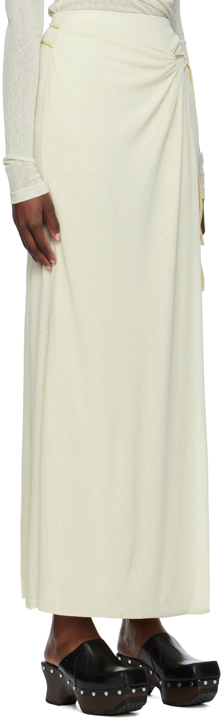 Nanushka Macea Draped Maxi Skirt In White Wax