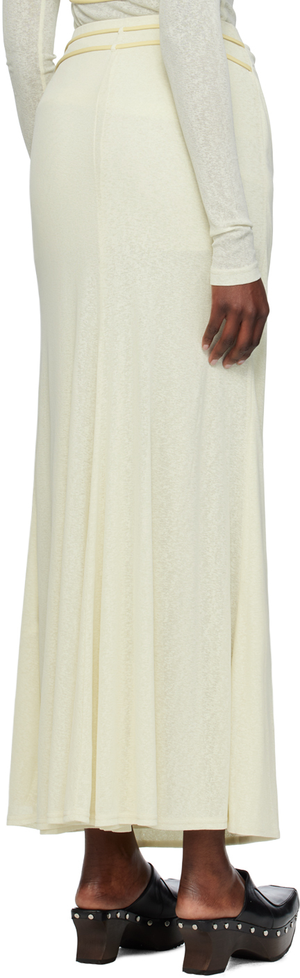 Nanushka Macea Draped Maxi Skirt In White Wax