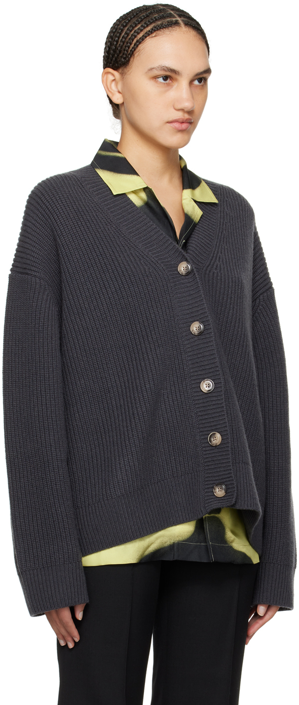 Nanushka Gray Laran Cardigan In Schoolgrey