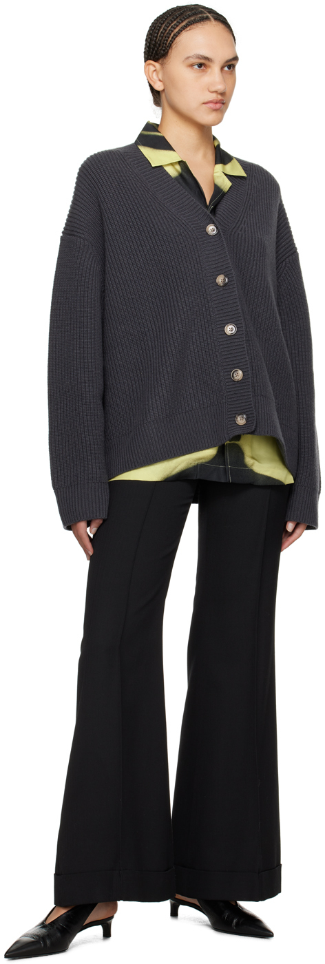 Nanushka Gray Laran Cardigan In Schoolgrey
