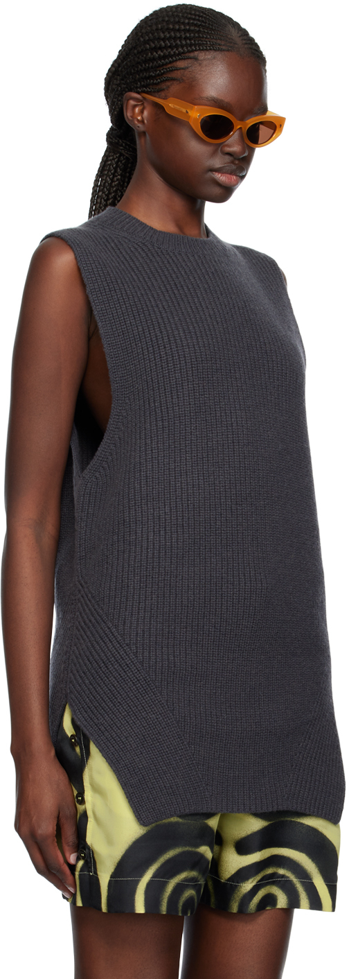 Nanushka Gray Leela Vest In Schoolgrey