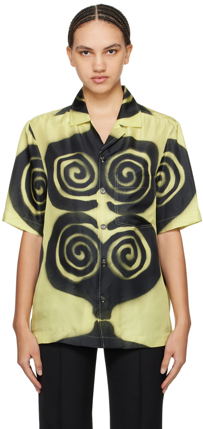 Nanushka: Yellow & Black Bodil Shirt | SSENSE