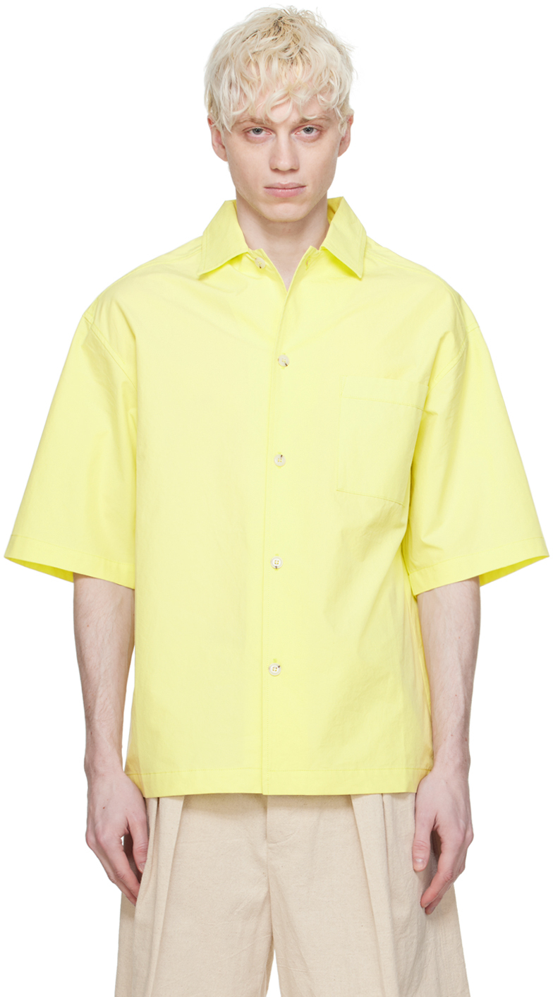 Nanushka Yellow Caspian Shirt In Lumen