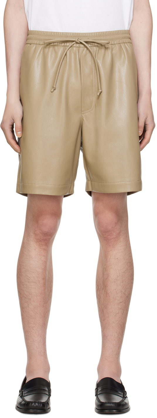 Taupe Doxxi Vegan Leather Shorts