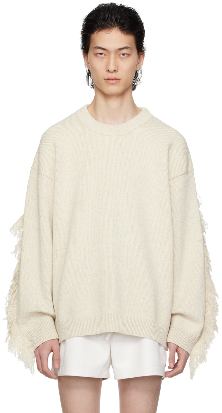 Shop Nanushka Off-white Julien Sweater In Natural/black