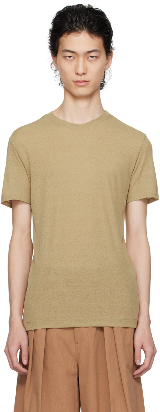 Shop Nanushka Khaki Jenno T-shirt In Pale Olive