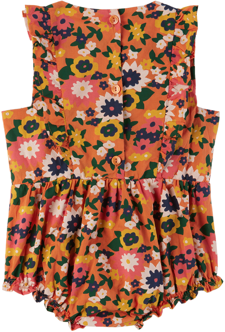 The Animals Observatory Baby Orange Meerkat Romper In Orange