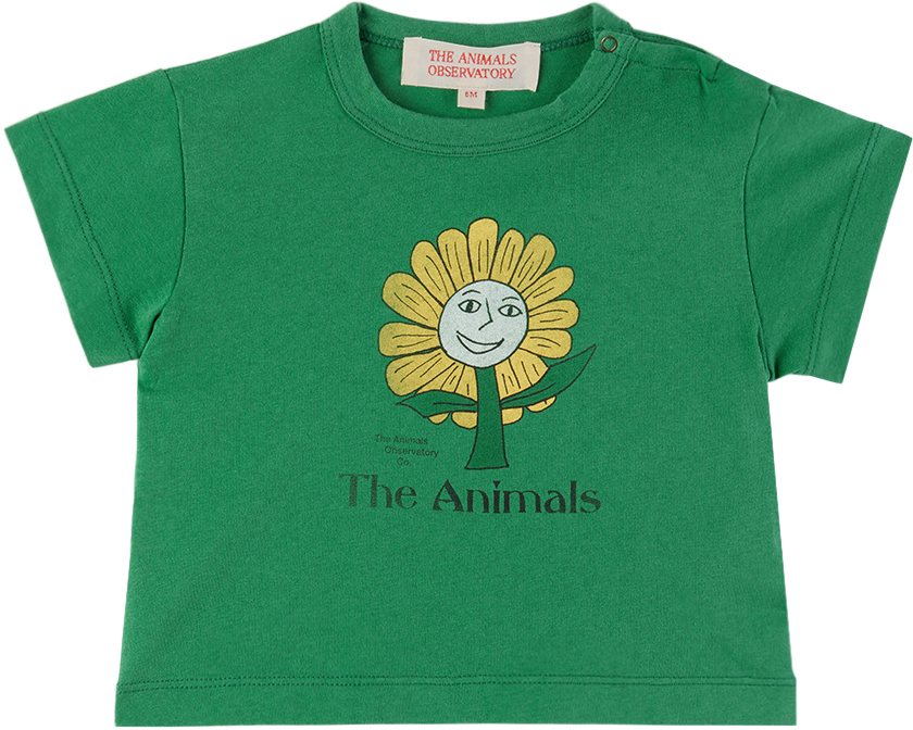 The Animals Observatory Baby Green Rooster T-shirt