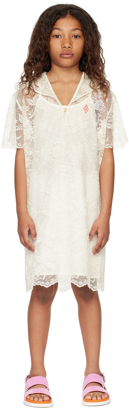 The Animals Observatory Ladybird Cotton Dress In White