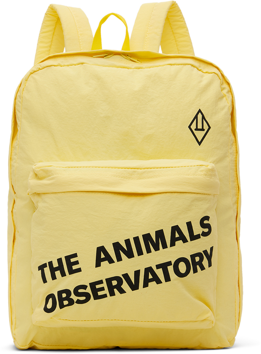 The Animals Observatory Kids Yellow Zip Backpack In Soft Yellow