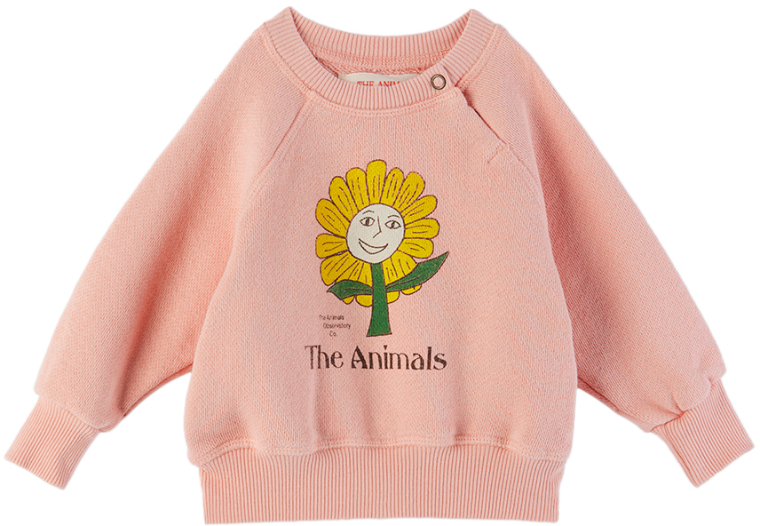 Baby Pink Shark Sweatshirt by The Animals Observatory on Sale