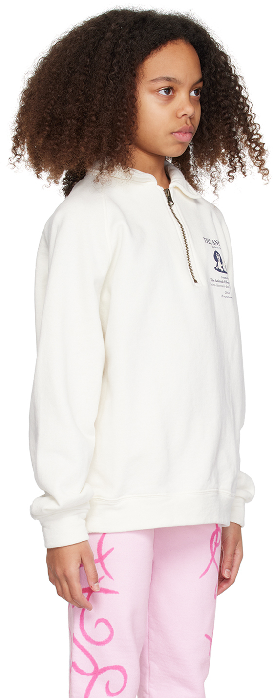 The Animals Observatory Kids Off-white Seahorse Sweatshirt In White