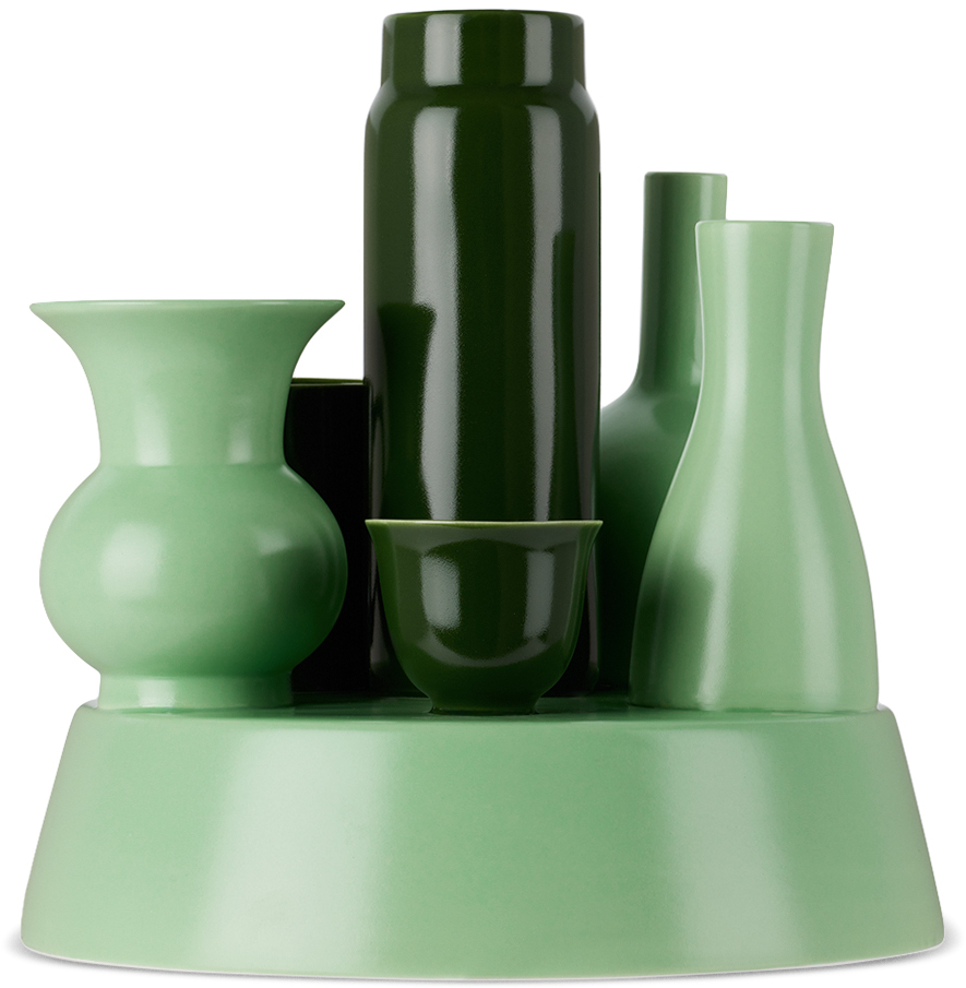 Polspotten Hong Kong Porcelain Vase (26cm X 25cm) In Dark Green