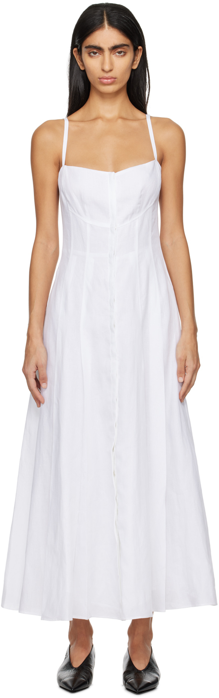 Gabriela Hearst White Keely Maxi Dress In Wht White