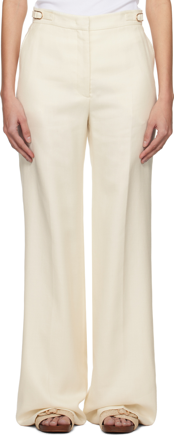Shop Gabriela Hearst Beige Vesta Trousers In Ivr Ivory