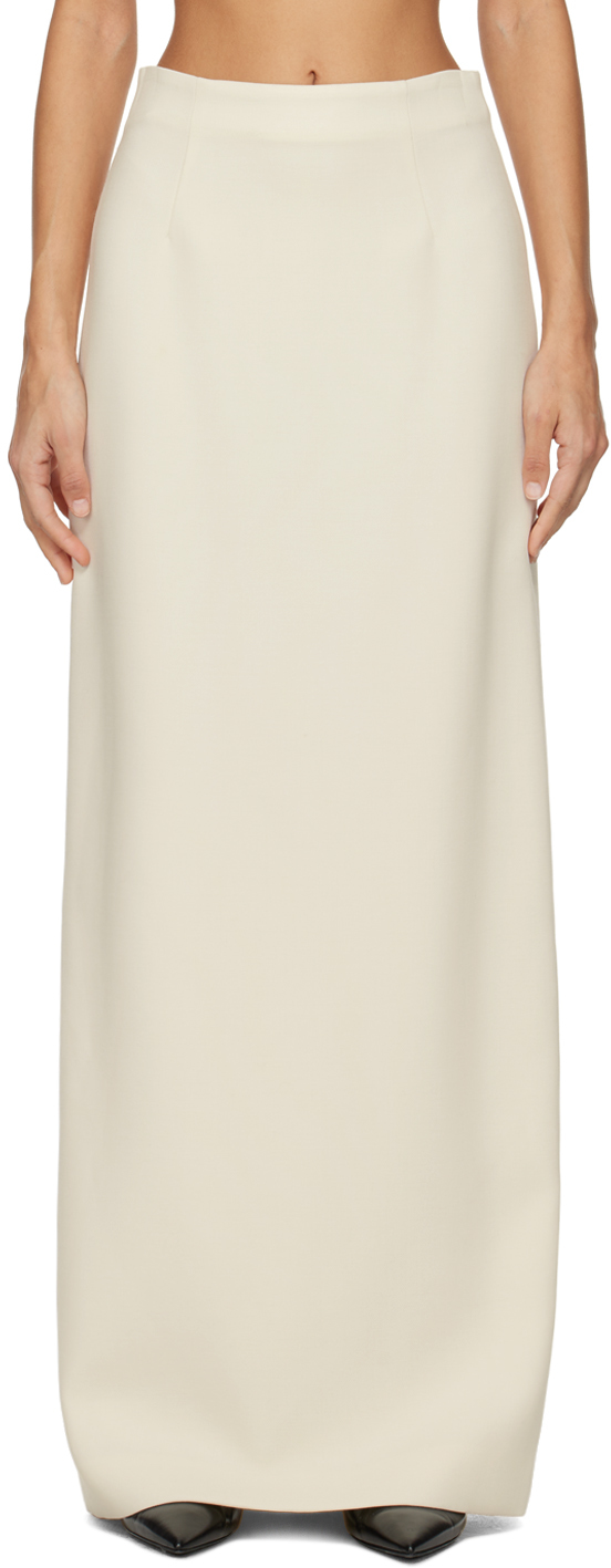 Shop Gabriela Hearst Off-white Robbia Maxi Skirt In Ivr Ivory