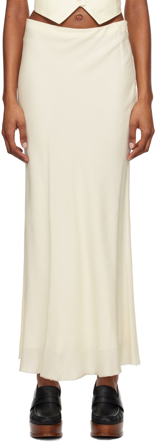 Shop Gabriela Hearst Off-white Belo Maxi Skirt In Ivr Ivory