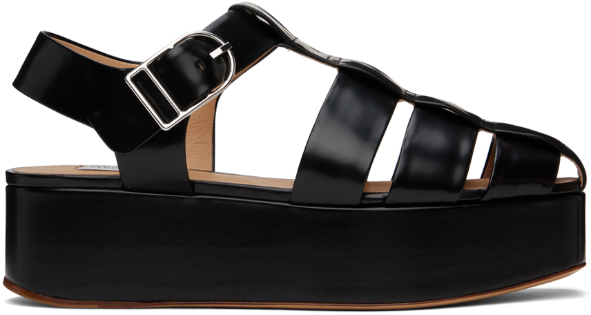 Shop Gabriela Hearst Black Mila Plateau Sandals In Blk Black